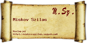 Miskov Szilas névjegykártya